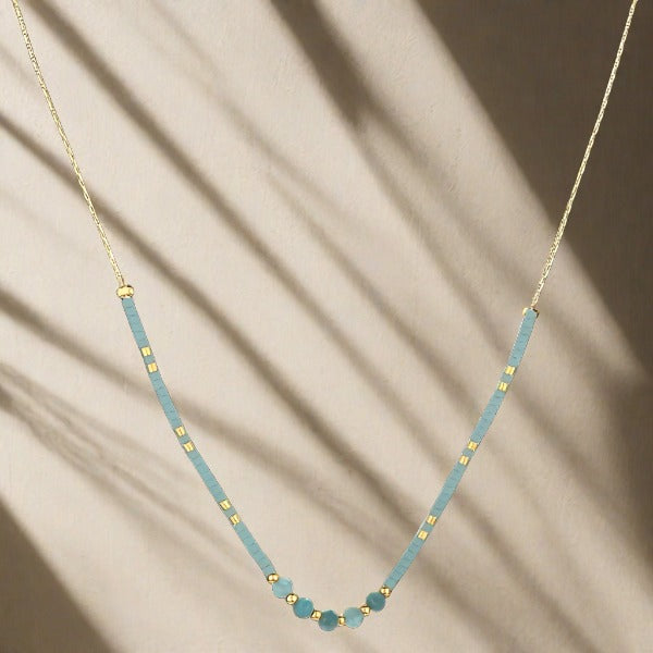 Natural Stone - slim necklace