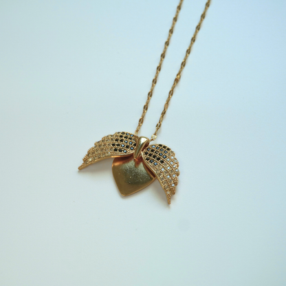 Angel wings with hidden heart necklace