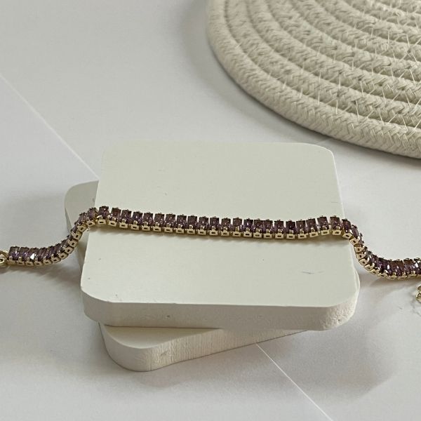 Cubic zircon - gold plated bracelet