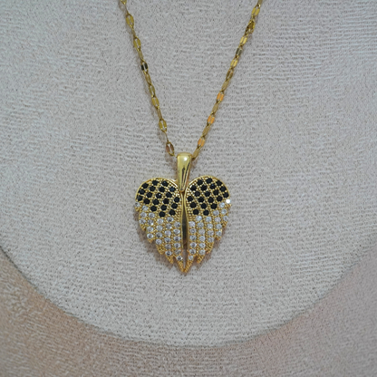 Angel wings with hidden heart necklace
