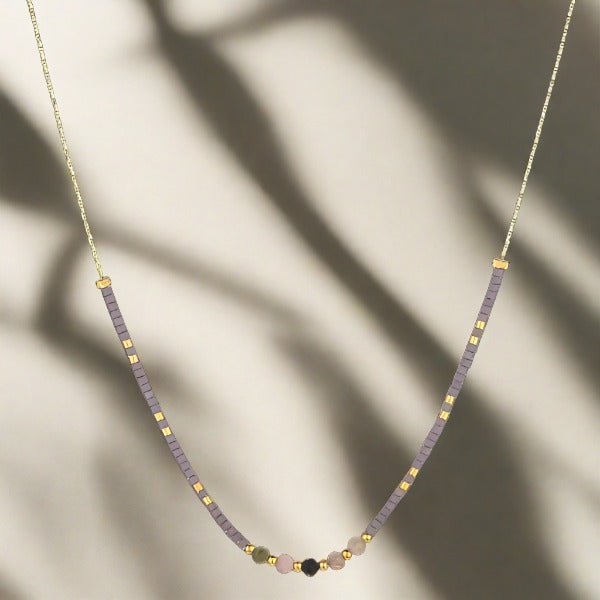 Natural Stone - slim necklace