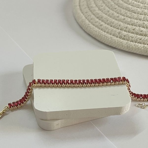 Cubic zircon - gold plated bracelet