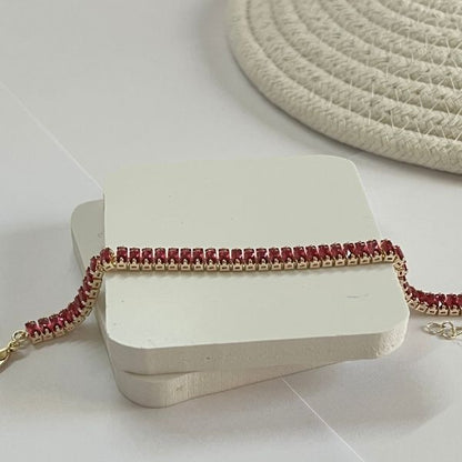 Cubic zircon - gold plated bracelet