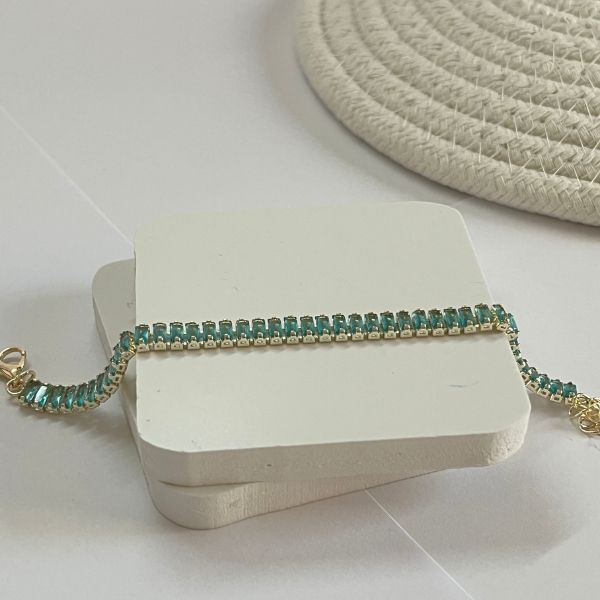 Cubic zircon - gold plated bracelet