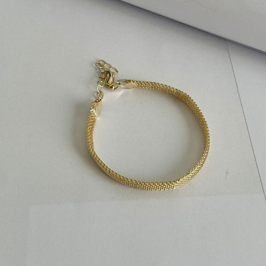 Compressed Chain- gold plated bracelet