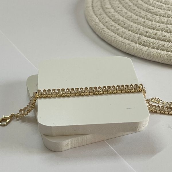 Cubic zircon - gold plated bracelet