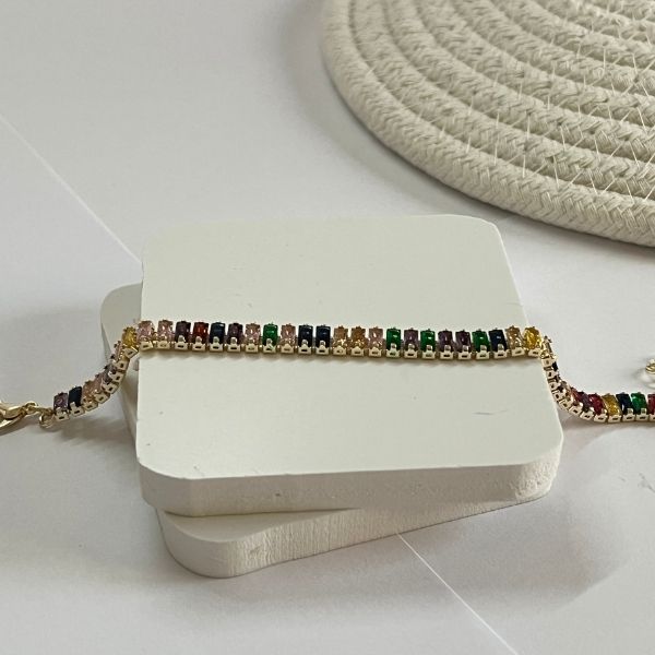 Cubic zircon - gold plated bracelet