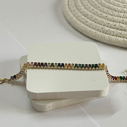 Cubic zircon - gold plated bracelet