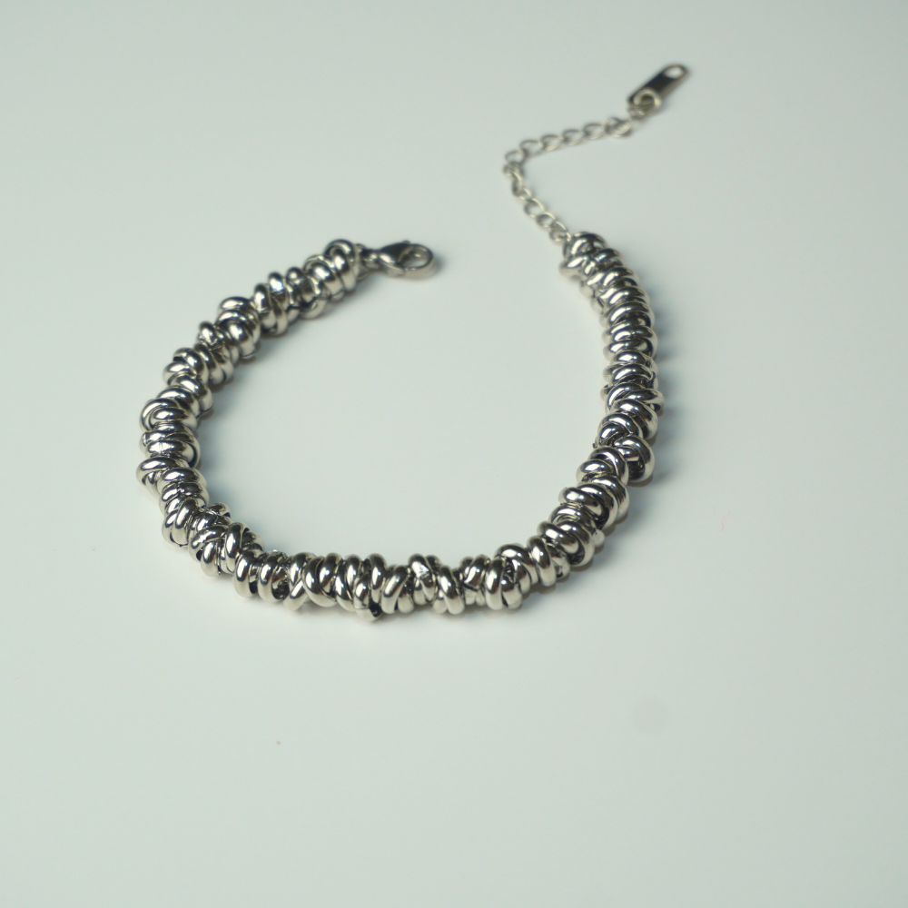 Beaded - stainless steel bracelet