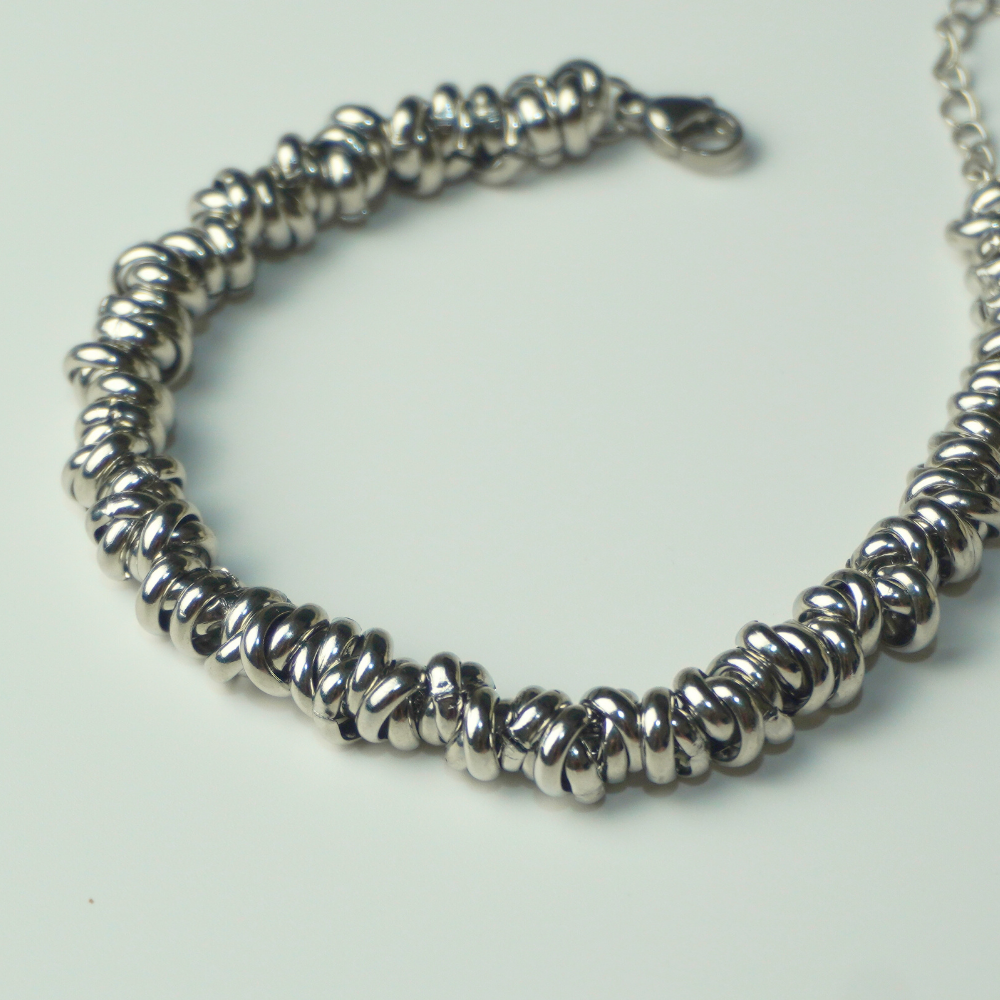 Beaded - stainless steel bracelet