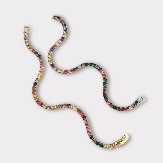 multicolor stones tennis bracelet