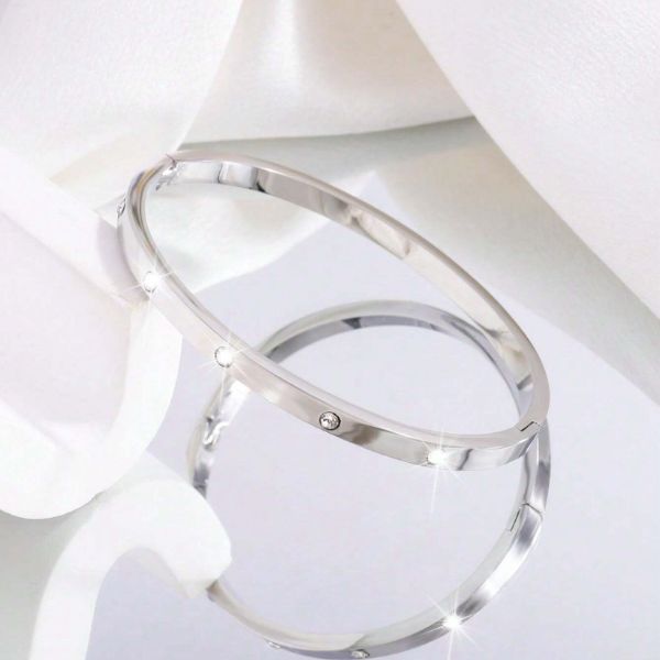 Stainless steel Classic style - Rhinestones bangle