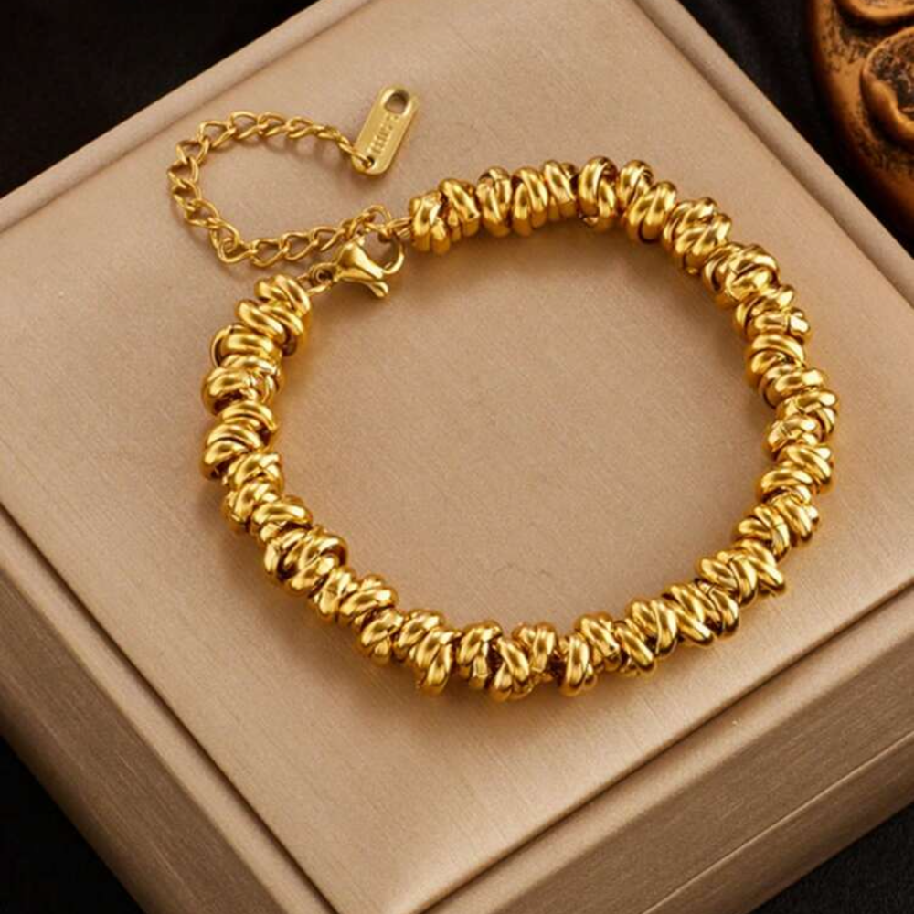 Beaded - stainless steel bracelet