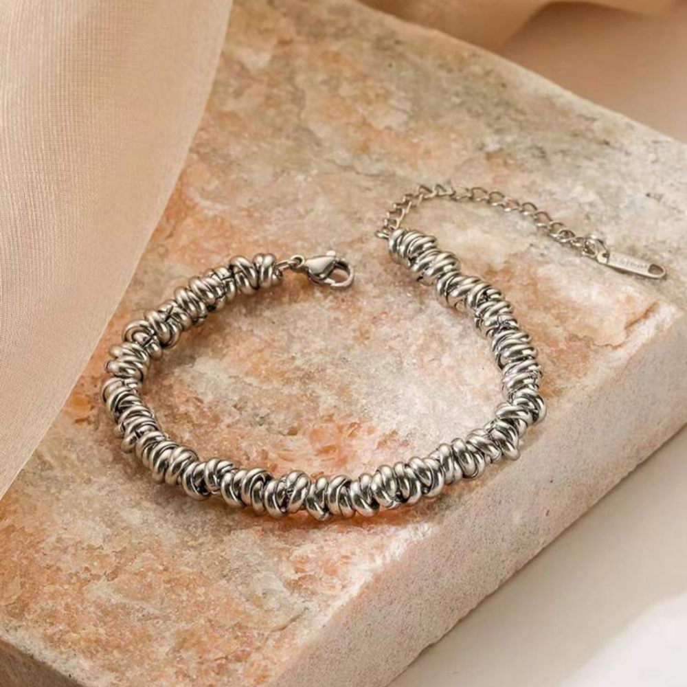 Beaded - stainless steel bracelet