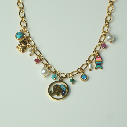 Funky - stainless steel Elephant charms chain necklace