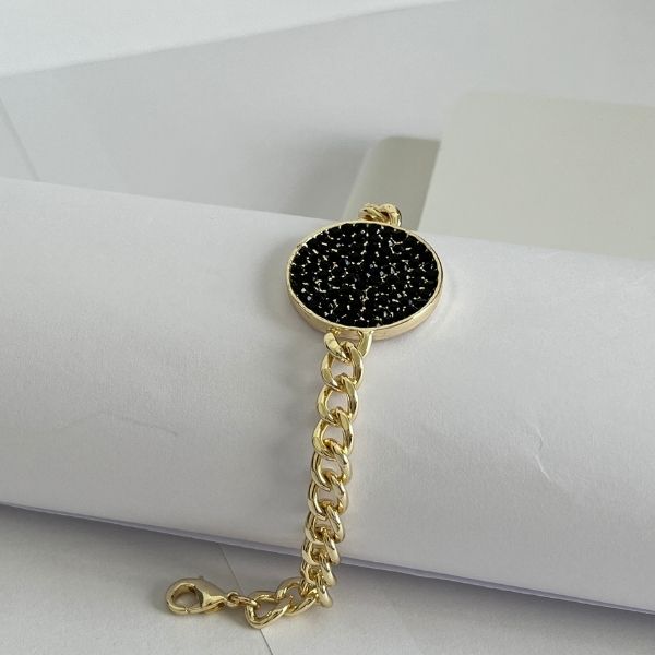 Circle shaped - gold plated chain bracelet