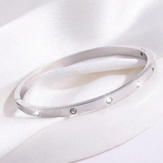 Stainless steel Classic style - Rhinestones bangle