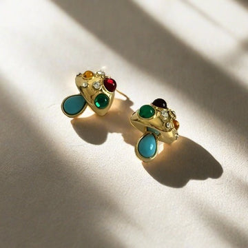 Mushroom shape and stones earrings