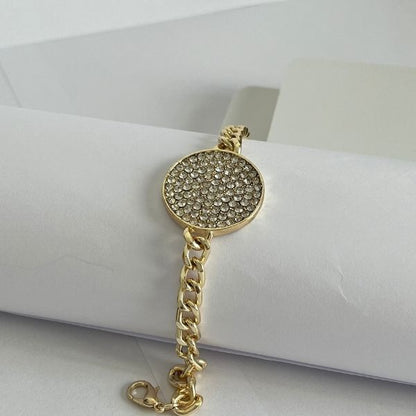 Circle shaped - gold plated chain bracelet