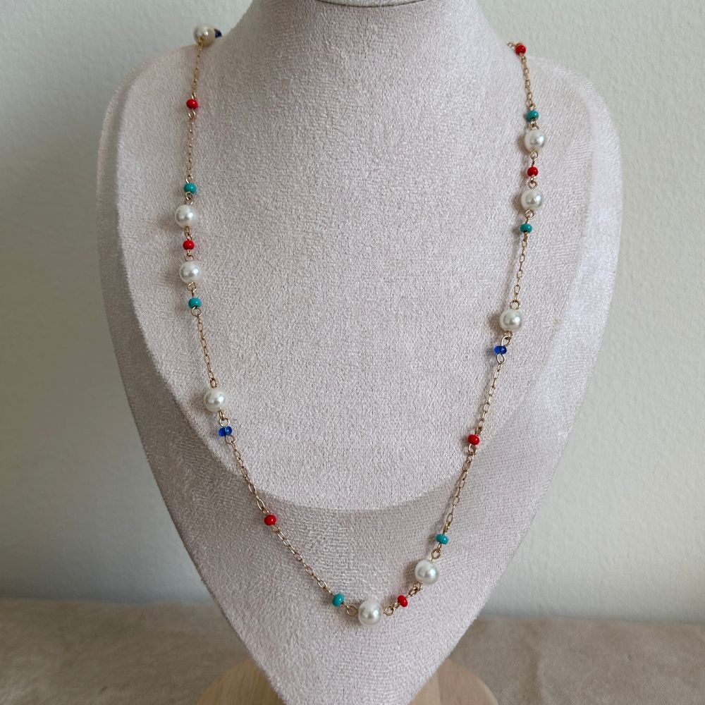 Pearls and beads - Chakra necklace