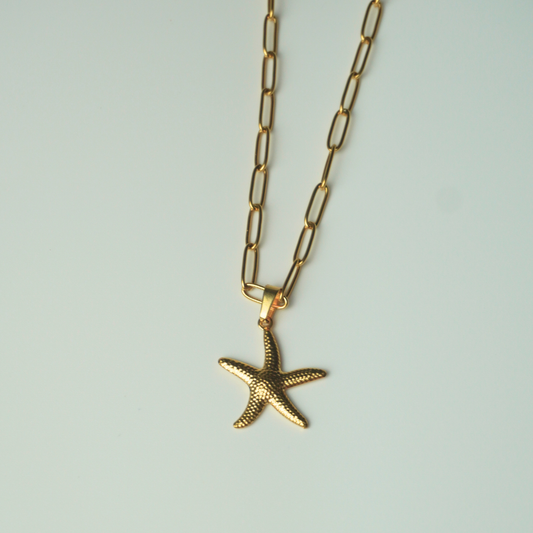 Starfish - paperclip chain necklace