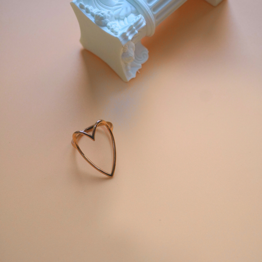 rose gold hollow heart