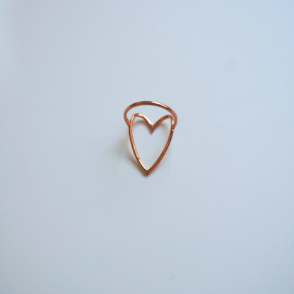 rose gold hollow heart