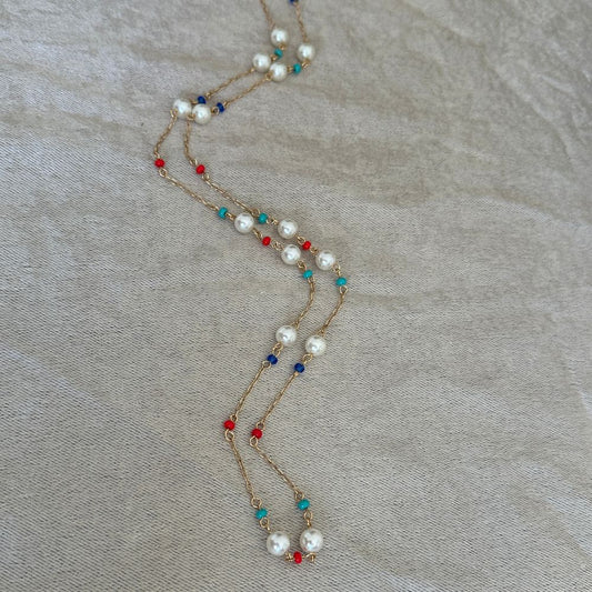 Pearls and beads - Chakra necklace