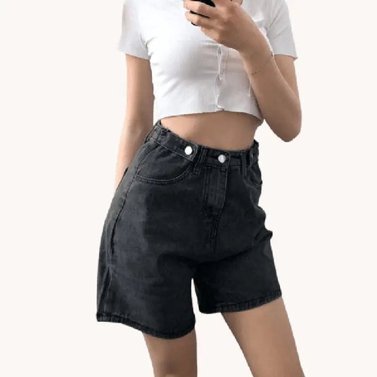 Casual High Waist Denim Shorts