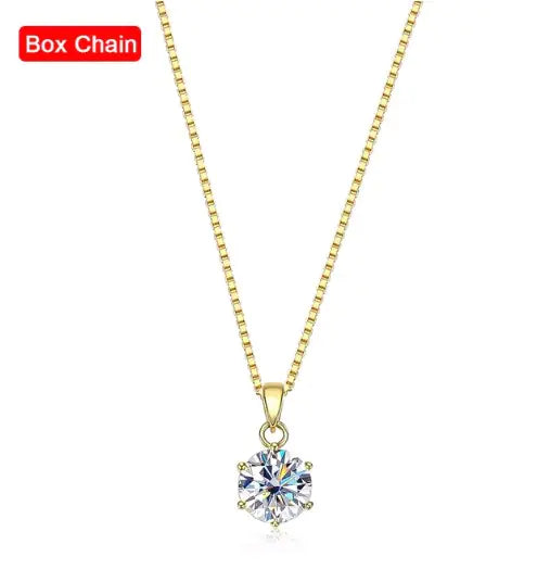 Sterling silver moissanite necklace - Fine Jewelry