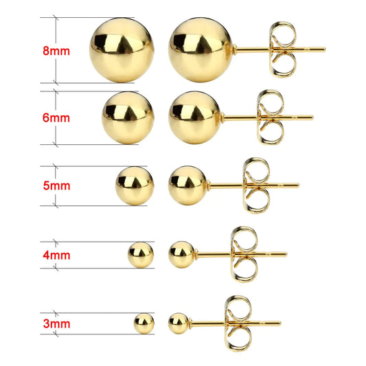 Stainless Steel Ball Stud Earrings