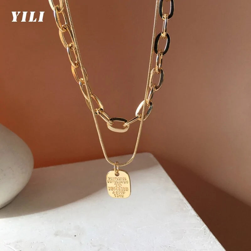 Double Stainless Steel Chain necklace