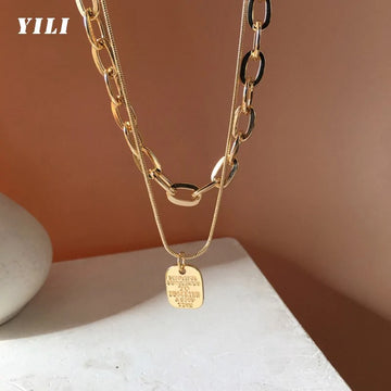 Double Stainless Steel Chain necklace