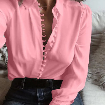 Fashion Casual Solid Color ladies Chiffon Shirt