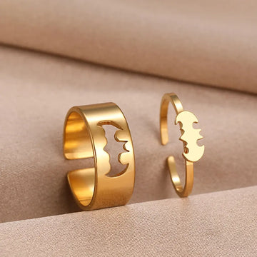 Stainless Steel Couple B AT-MAN Rings