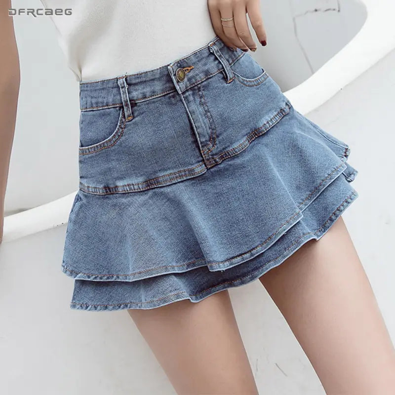 Retro Denim SKORT - Shorts Skirt