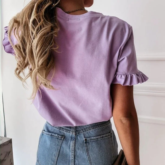 Casual Ruffles Plus Size Shirt