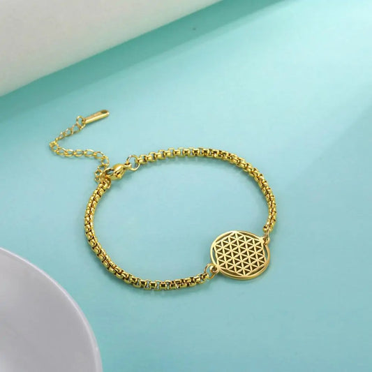 Flower of Life Stainless Steel Bracelet