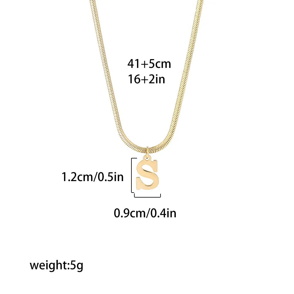 Alphabet Gold Plated Stainless Steel Pendant - Elegantix Boutique