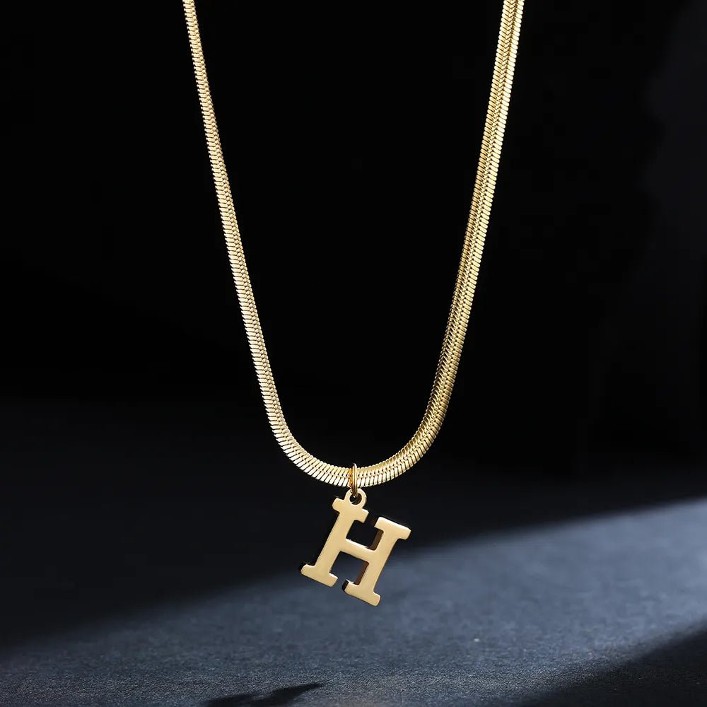 Alphabet Gold Plated Stainless Steel Pendant - Elegantix Boutique