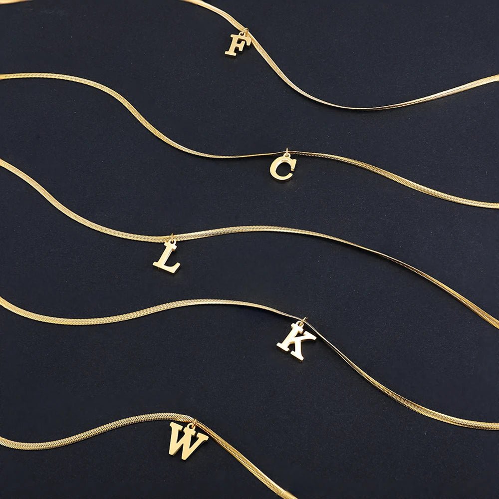 Alphabet Gold Plated Stainless Steel Pendant - Elegantix Boutique