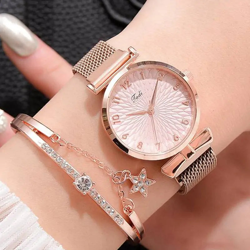 Luxury Magnetic Quartz Watch and bracelet set