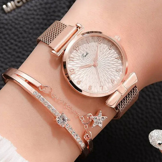 Luxury Magnetic Quartz Watch and bracelet set