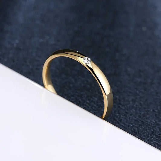 Simple Zircon Steel Rings