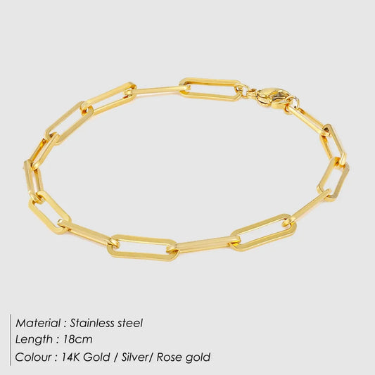 Davieslee Stainless Steel Curb Cuban Link Women's Bracelet