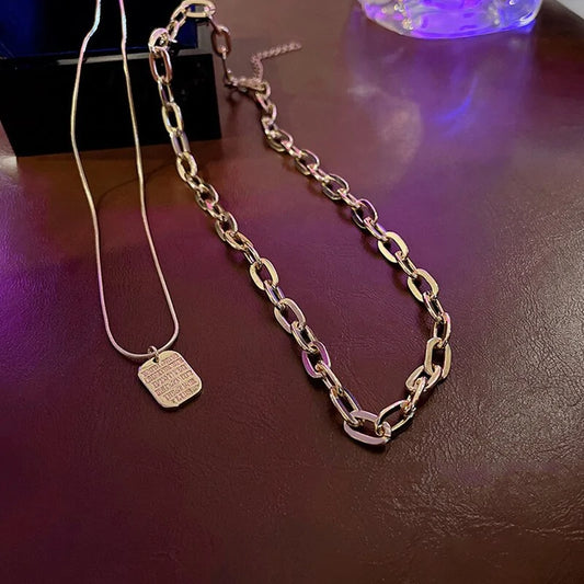 Double Stainless Steel Chain necklace