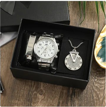 Men's Business Bracelet Necklace Watch Suit