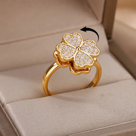 Clover shaped spinning ring - adjustable