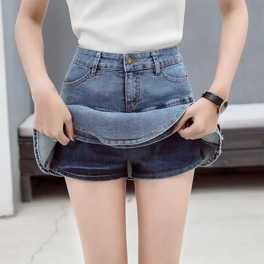 Retro Denim SKORT - Shorts Skirt