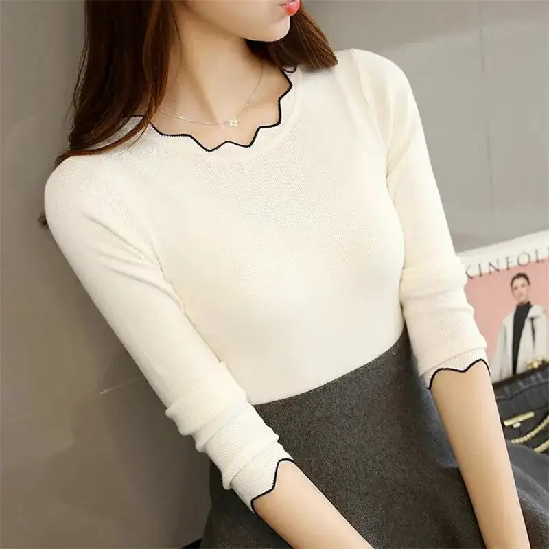 Long-Sleeved Sweater Slim Bottoming Shirt